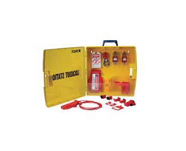 Brady 105934 Ready Access Valve & Electrical Lockout Station with Safety Padlocks